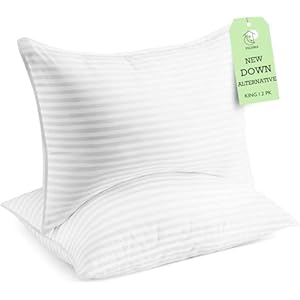 Hotel Collection Bed Pillows Set of 2 King Size – Down Alternative Microfiber Filled Soft Bedding Pillow for Back, Stomach or Side Sleepers