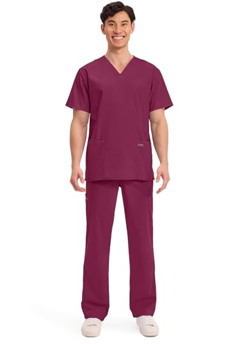 Image of Cherokee WW Professionals Men's V-Neck Scrub Top 4 Pockets Medical Shirt