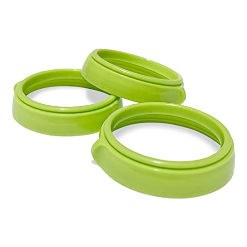 Image of Baby Bottle Collar Rings for Comotomo Baby Bottles | Compatible with 5 Ounce and 8 Ounce Comotomo Baby Bottle | Replacement Bottle Collar, 3 Pack (Green)