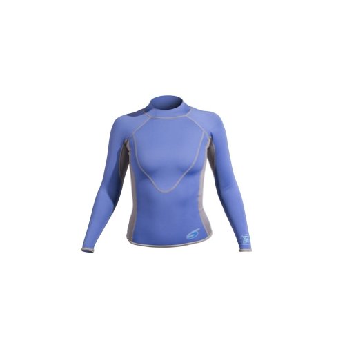 Neo-Sport top de traje de neopreno para mujer manga larga 1.5mm en azul talla 14 miniatura 1