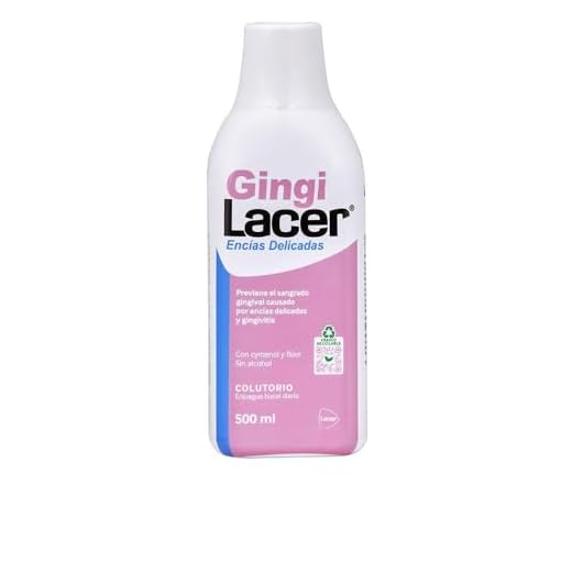 LACER GINGI - Colutorio 500ml, Enjuague Bucal Diario, Reduce el Sangrado Gingival, óptimo para Gengivitis y la Periodontitis, Sabor a Menta, Con Fluor, Antibacteriano y Anticaries