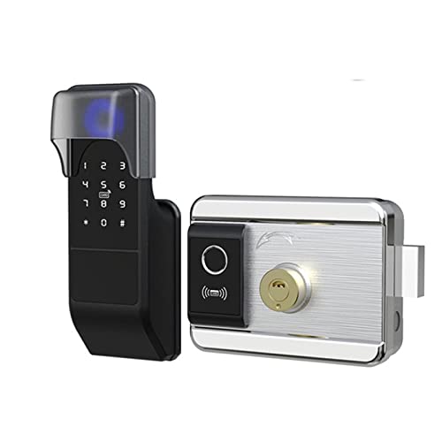 Cerradura inteligente exterior WiFi con huella dactilar y contraseña digital para puerta de hierro 2