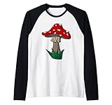 Red Poison Mushroom Fly Agaric Halloween Costume Raglan Baseball Tee