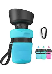RIANZ Pet Foldable Water Bottle for Dogs, Cats and Other Small Pets, Travel Water Bottle/Dispenser, Lightweight & Convenient BPA Free Comes with a D Hook (Pack of 1)