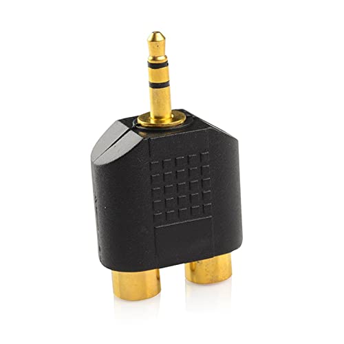 3 5 mm Gold-Plated Stereo 3 5 mm Male to 2 RCA Female Audio Adapter for Mobile Phone Computer Speaker Earphone Adapter for PC Headphones Speaker Headphone and Microphone Jack