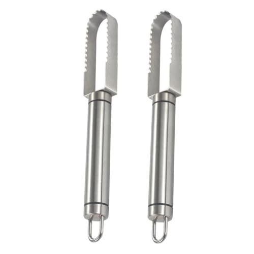 2pcs Fish Scale Planer Fish Skin Cleaning Supplies Kitchen Gadgets Effctive Scale Shavera for Kitchen Fish Scale Removers Stainless Steel Fish Shavera Fish Scalers