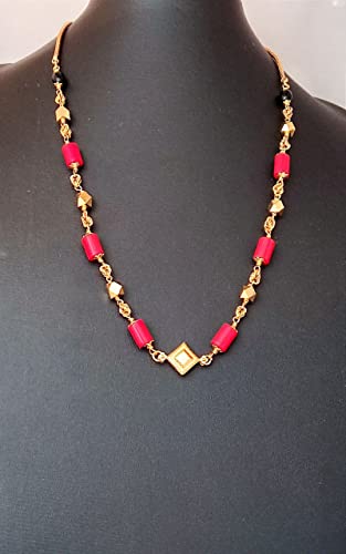 Image of Radha's Creations jewellery GSB mangalorean chain for women one gram gold