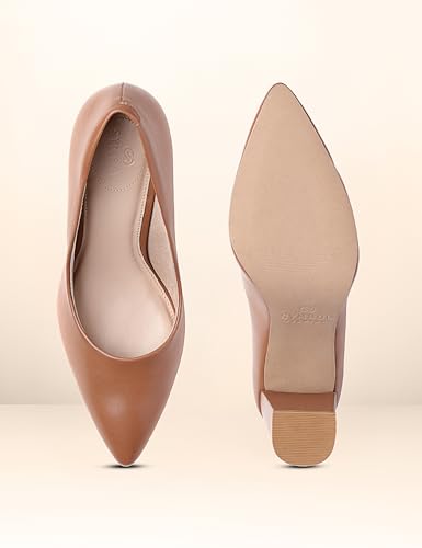 Image of Symbol Premium Women's 'Desk to Dinner' Block Heel Pumps (Ortholite Insole|Stylish Heels)