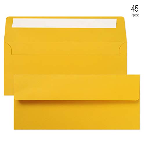 45-Pack-10-Self-Seal-Business-Envelopes-4-18-X-9-12-Inches-Square-Flap-Envelopes-with-Peel-Seal-Yellow-Windowless-45-Count