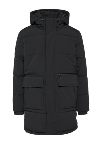 Preisvergleich Produktbild QS Herren 2150220 Steppmantel mit Kapuze, Grau / Schwarz 9999, Large