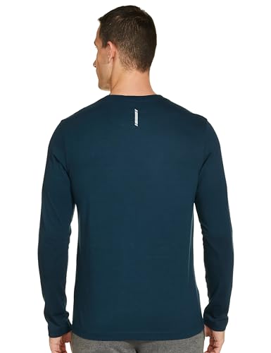Image of Van Heusen Men Athleisure Regular Fit T-Shirt - Cotton Rich - Crew Neck, Long Sleeve, Printed
