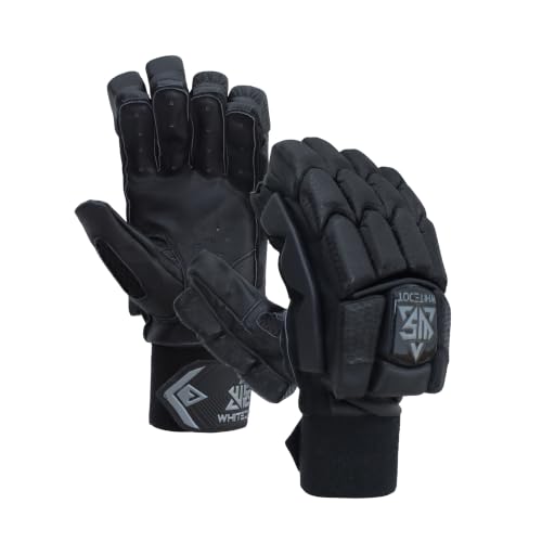 WHITEDOT SPORTS Egret Lovlorn Cricket Batting Gloves – Premium Black Gloves for Men/Adult/Large Right-Hand Batsman, Comfort & Protection