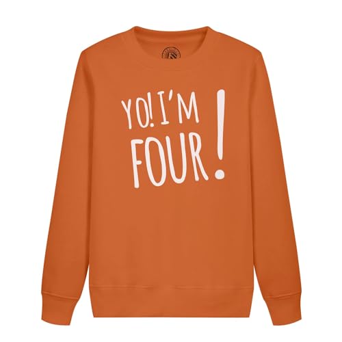 Sweatshirt enfant Yo I'm Four pull anniversaire 4 ans cadeau