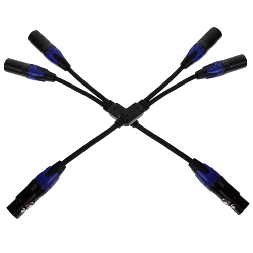 Câble XLR mâle vers double femelle bleu pour matériel audio scène