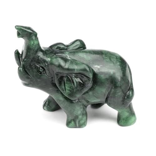 Estatua de Elefante de Jade para Decoración miniatura 4