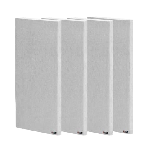 Image of Timber Acoustics | Sound Absorption Panels | Sound proofing for Room | Rockwool | Pine-wood | Room Acoustics & Soundproofing | Noise Absorber for Home | 2' x 4' x 1 inch [SET OF 4] NRC > 0.90 (Grey)