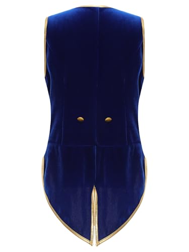 Kids Boys Vintage Medieval Renaissance Tailcoat Velvet Vest Victorian Steampunk Button Down Waistcoat2