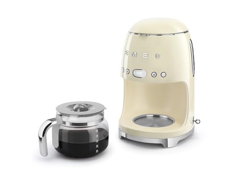 Smeg 50's Retro Style Drip Filter Coffee Machine, 10 Cups Capacity, Auto-Start, Keep Warm Funtion, Cream, DCF02CRUS by Smeg - Used condition - Image 8