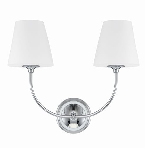 Image of Crystorama Libby Langdon Sylvan 2 Light Polished Chrome Bathroom Vanity