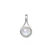 Round Rainbow Moonstone Petite Sterling Silver Slide, Pendant Only