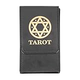 Hohopeti Caja de Almacenamiento Rectangular para Tarot de Pu Negro Tapa Sellada, Recipiente Anti-caída, Estuche Portátil para Cartas y Objetos Pequeños, Adecuado para Juegos