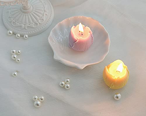 Tulip Flower Shaped Scented Candle,2 Pack Handmade Aroma Soy Wax Decorative Candle For Table Photo Prop Birthday Gift,Prefect For Meditation Stress Relief Mood Boosting Bath Yoga (Pink+Yellow) #TOP4