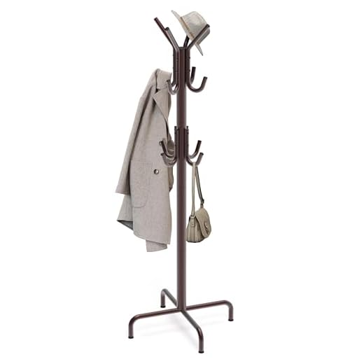 Simple Houseware Standing Coat and Hat Hanger Organizer Rack, Bronze