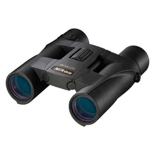 Nikon ACULON A30 10x25 Black Binocular | Dual hinge design, Fully multi-coated lightweight Binocular, Smooth Central Focus Knob | Official Nikon USA Model