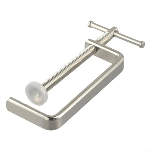 Woodworking G Clamp Fixture with Soft Rubber Cover and Steel Construction, for Firm Gripping and Secure Board Clamping During Carpentry Projects (C)