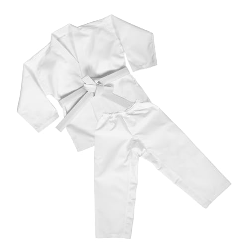 GALPADA Karate Uniform Taekwondo Suit for Boys and Girls Martial Arts Trousers Boys and Girls Karate Pants Suit for Halloween White