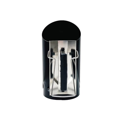 Joyagrill Enamel Charcoal Starter XXL D7.5X14.5 H Larger Capacity Chimney Starter Electroplated Handle,Tilted Grip Design Easy Pouring Grill Chimney Outdoor Cooking for BBQ, Grills, Fire Pits, Black - Thumbnail 2