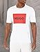 HUGO Boss Mens Big Square Logo Short Sleeve T-Shirt T Shirt, White, Small US