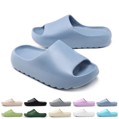 Image of Cloud Slides for Kids,Boys Girls Shower Slippers Bathroom Pool Sandals,Toddler Home House Open Toe Comfy Thick Sole Slippers,Summer Non-Slip Beach Shoes