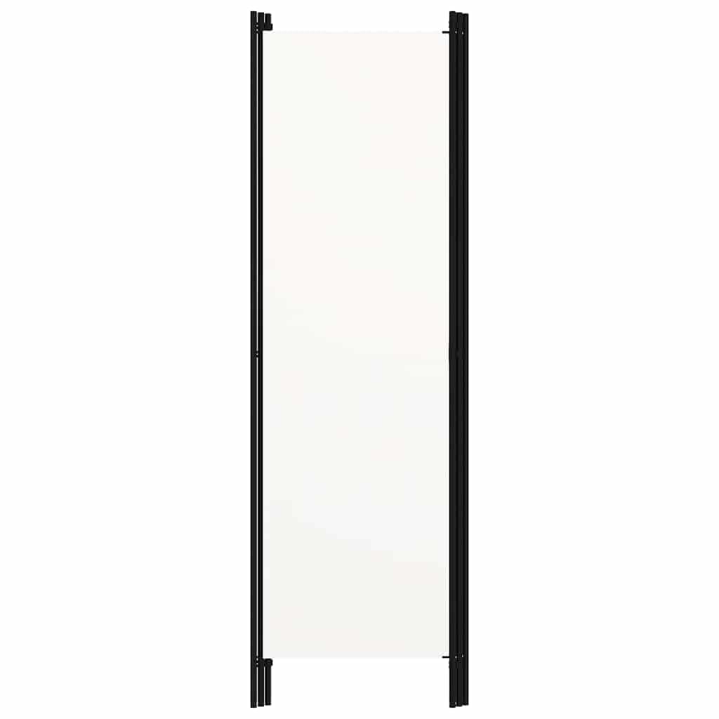 Separador de habitaciones de tela blanca con marco de hierro pulverizado, 150 x 180 cm, plegable, para salón, dormitorio, oficina y balcón