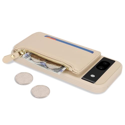 Image of Cavor for Google Pixel 8a Case Wallet with Card Holder, Cream