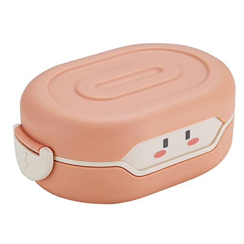 JINGYAN Caja Bento 780ml Bento Box Color Anime Lunch Contenedor de alimentos Tazón almacenamiento(Pink)