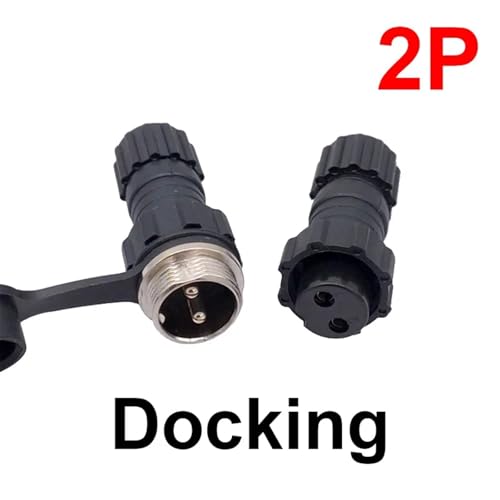 Conector GX16 impermeable con tuerca M16 y zócalo de 2 pines macho hembra antitirones 2