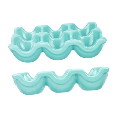 Mikinona 2 Piezas Soportes para Huevos de con Acabado Satinado Portahuevos de Porcelana para Huevos para Servir y Almacenar Cocina y Restaurante