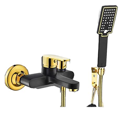 Systèmes de mélangeur de douche de bain froid chaud cascade or noir LY16-2