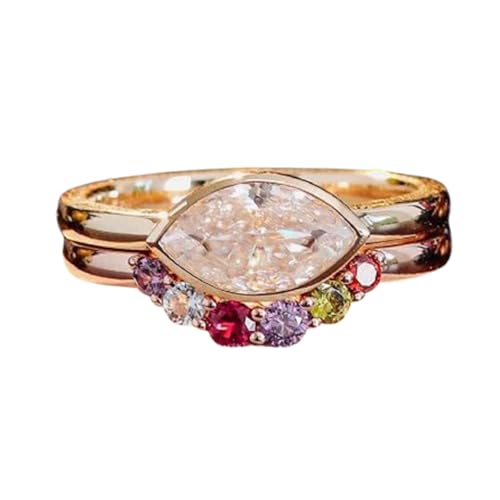 Bague femme argent 925 plaqué or 14k à pierres rondes DEF-VVS RNG-1822