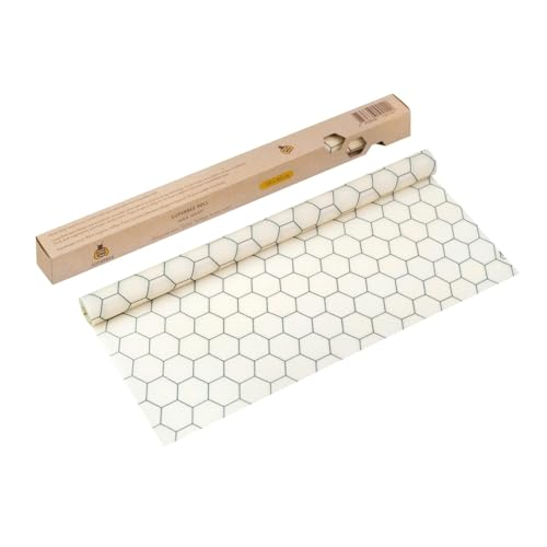 SUPERBEE Beeswax Wrap Roll Reusable Beeswax for Food Reusable Bees Paper for Wrapping Vegetables Cheese Bowl Covers and Sandwich Wrapping Paper Roll XL - Hexagonia