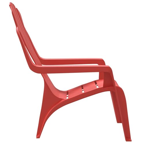 Chaise de jardin enfant rouge polypropylène aspect bois x2