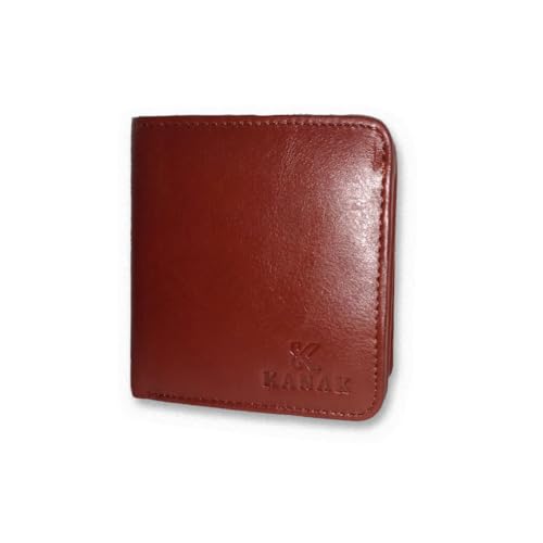 -Prince Wallet, Genuine Leather Wallet,Bifold Men's Wallet, Safe Card Case, Versatile and Minimalist Wallet for Men, 3.94 inches x 3.74 inches x 0.89 inches (BROWN)