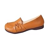 Chaussures de marche respirantes pour femme - Chaussures de course élégantes - En mousse à mémoire de forme - Légères à enfiler - Chaussures de fitness légères, marron, 34 EU