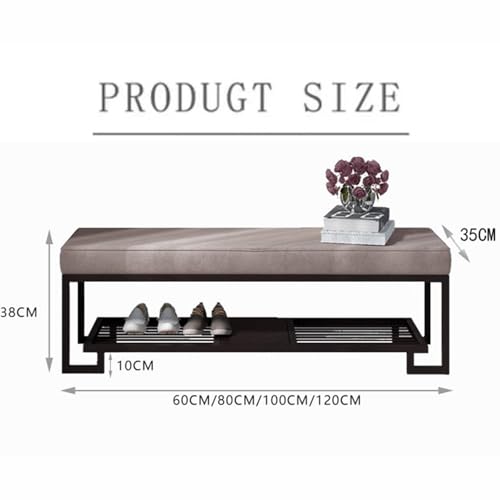 Banc à chaussures entrée anti-désordre avec pouf de rangement compact