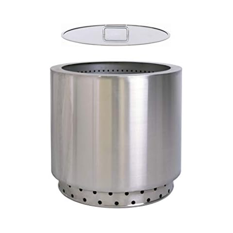 Hi Flame Bonfire Fire Pit 17 inch Smokeless Stainless Steel Outdoor Firepit Backyard Natural Wood Burning Firebowl No Gas or Propane Required with Clothes Cover (Medium) Cover