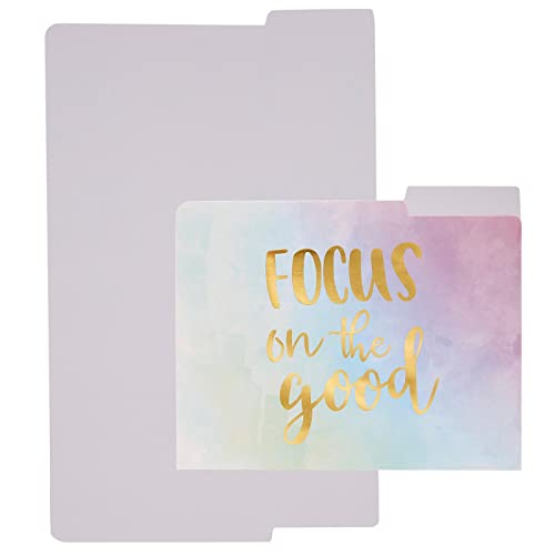 12 Pack Decorative File Folders, Letter Size For Women, Cute Pastel File Folders With Inspirational Quotes In Gold Foil Print, 1/3 Cut Tabs, (11.5 X 9.5 In) #TOP2