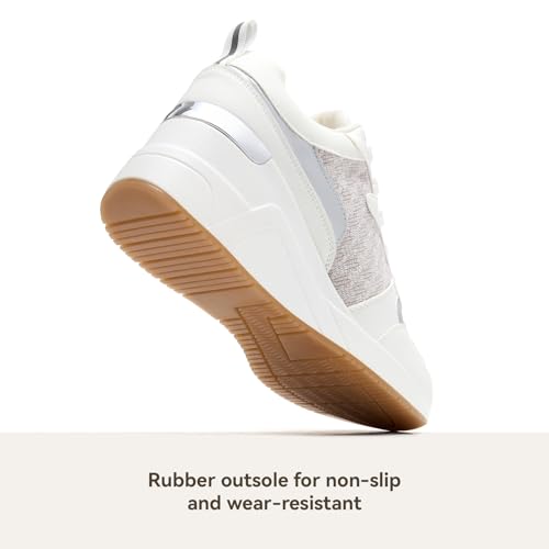 Cestfini Wedge Sneakers for Women, High Heel Platform Tennis Shoes White by Cestfini - Used condition - Image 6