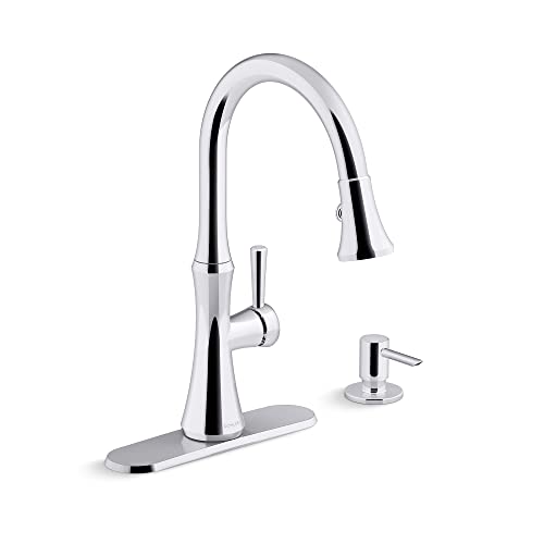 Kohler-R28706-SD-CP-Kaori-Single-Handle-Kitchen-Faucet-with-Pull-Down-Sprayer-and-Soap-Dispenser-Polished-Chrome Kohler R28706 SD CP Kaori Single Handle Kitchen Faucet with Pull Down Sprayer and Soap Dispenser Polished Chrome