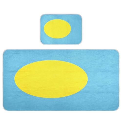National Flag of Palau - Colchón de cuna refrescante para bebé, 28 x 52 pulgadas, almohadillas para orejas protectoras de colchón absorbentes para bebés y niños pequeños
